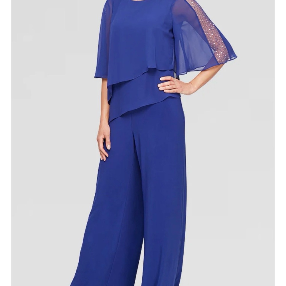 SLNY Blue Layered Jumpsuit